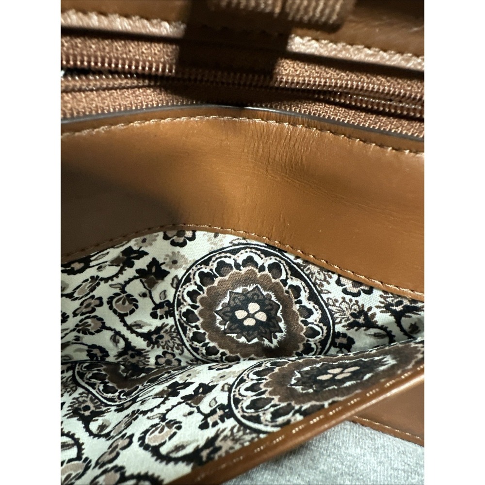 Vera Bradley Mocha Brown Leather Cross Body Wallet Checkbook Cover No Strap - Picture 5 of 8
